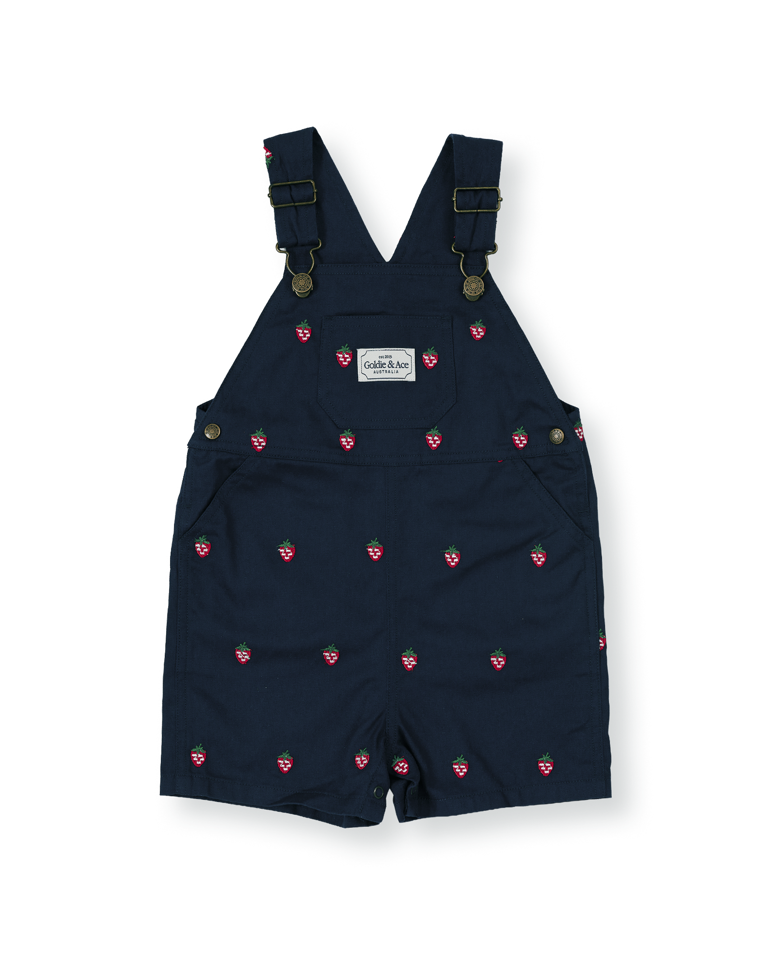 Goldie and Ace Embroidered Burton Overall (mini strawberry)