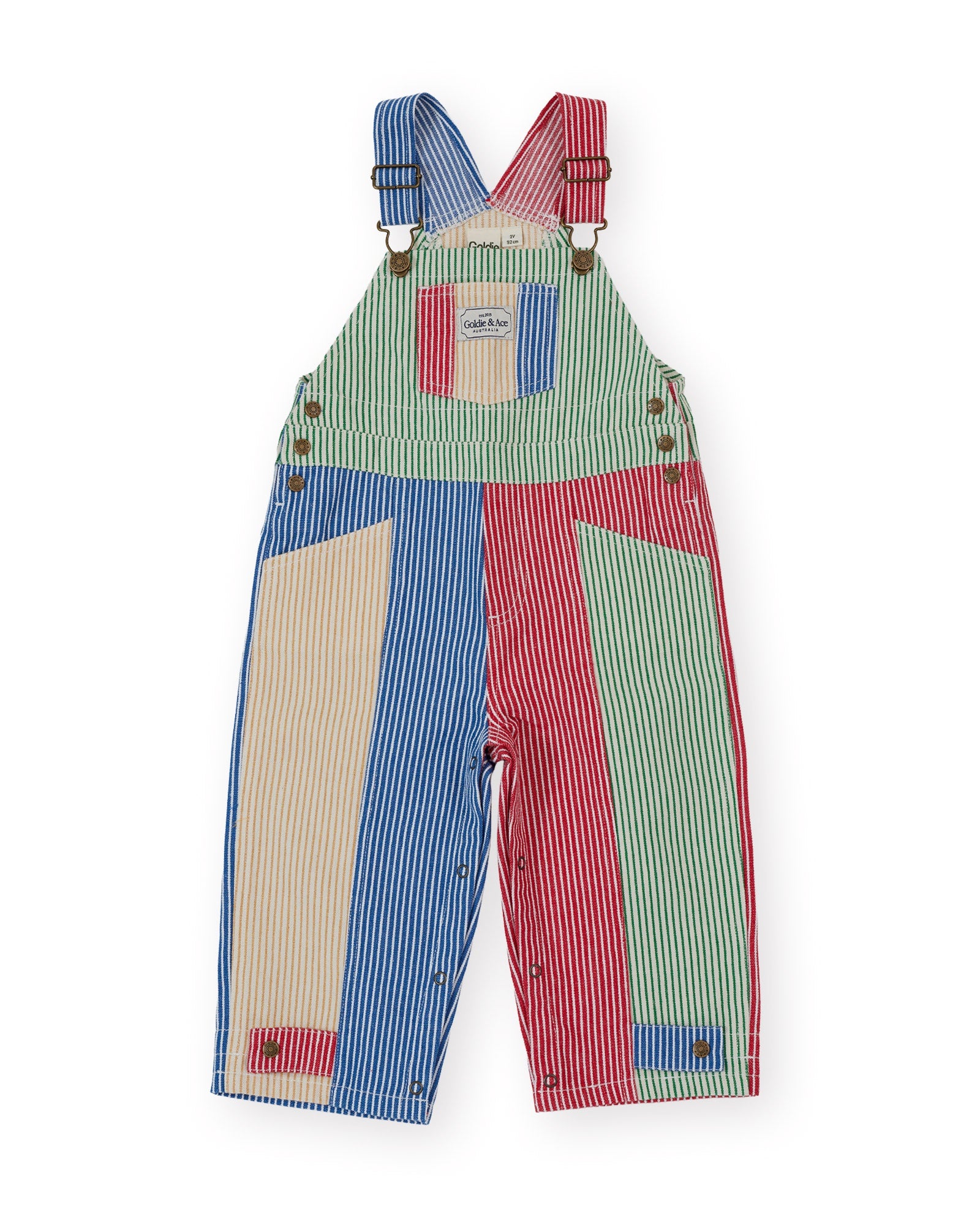 Goldie and Ace Patchwork Stripe Black Overall (primary)