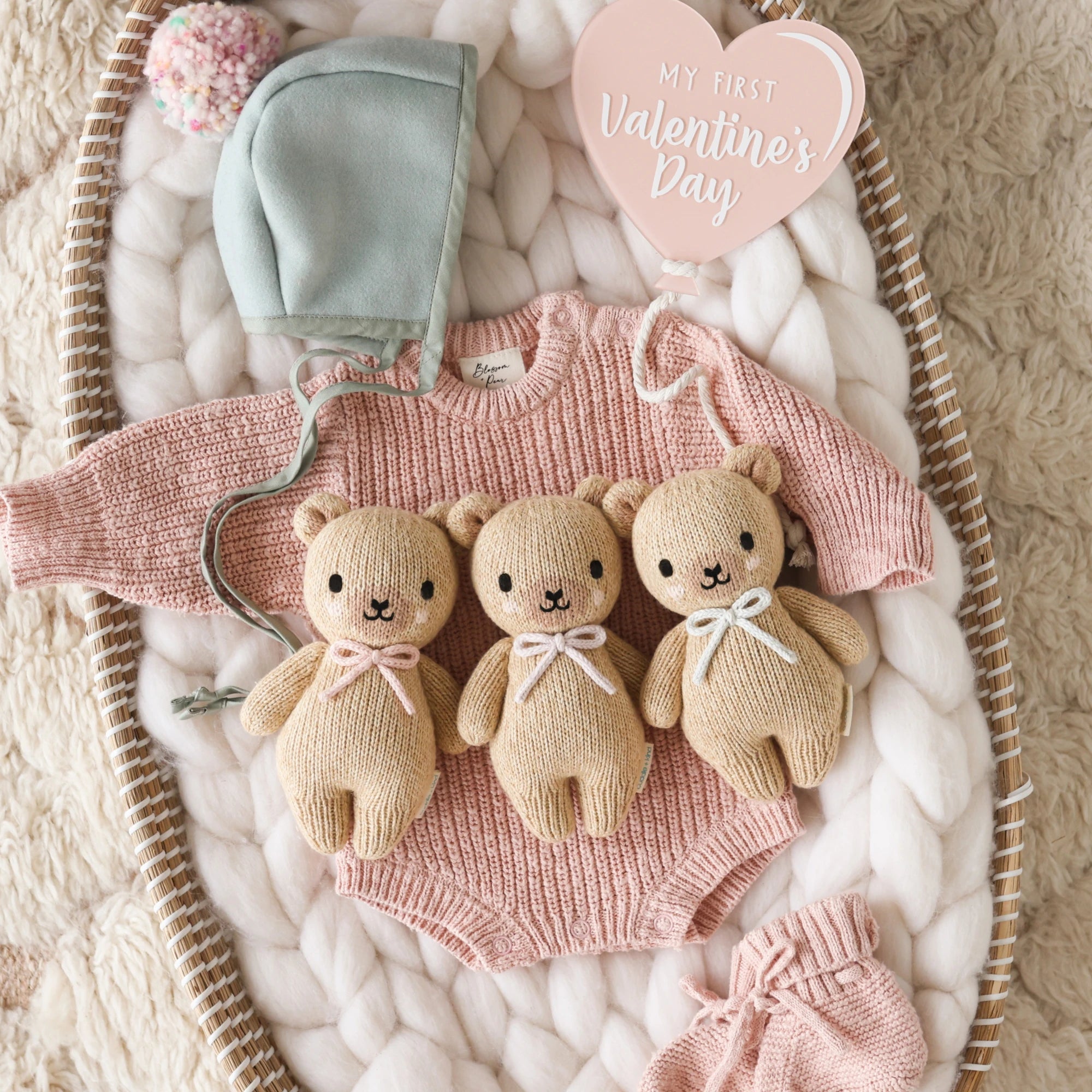 Cuddle and Kind Baby Honey Bear (blue bow)