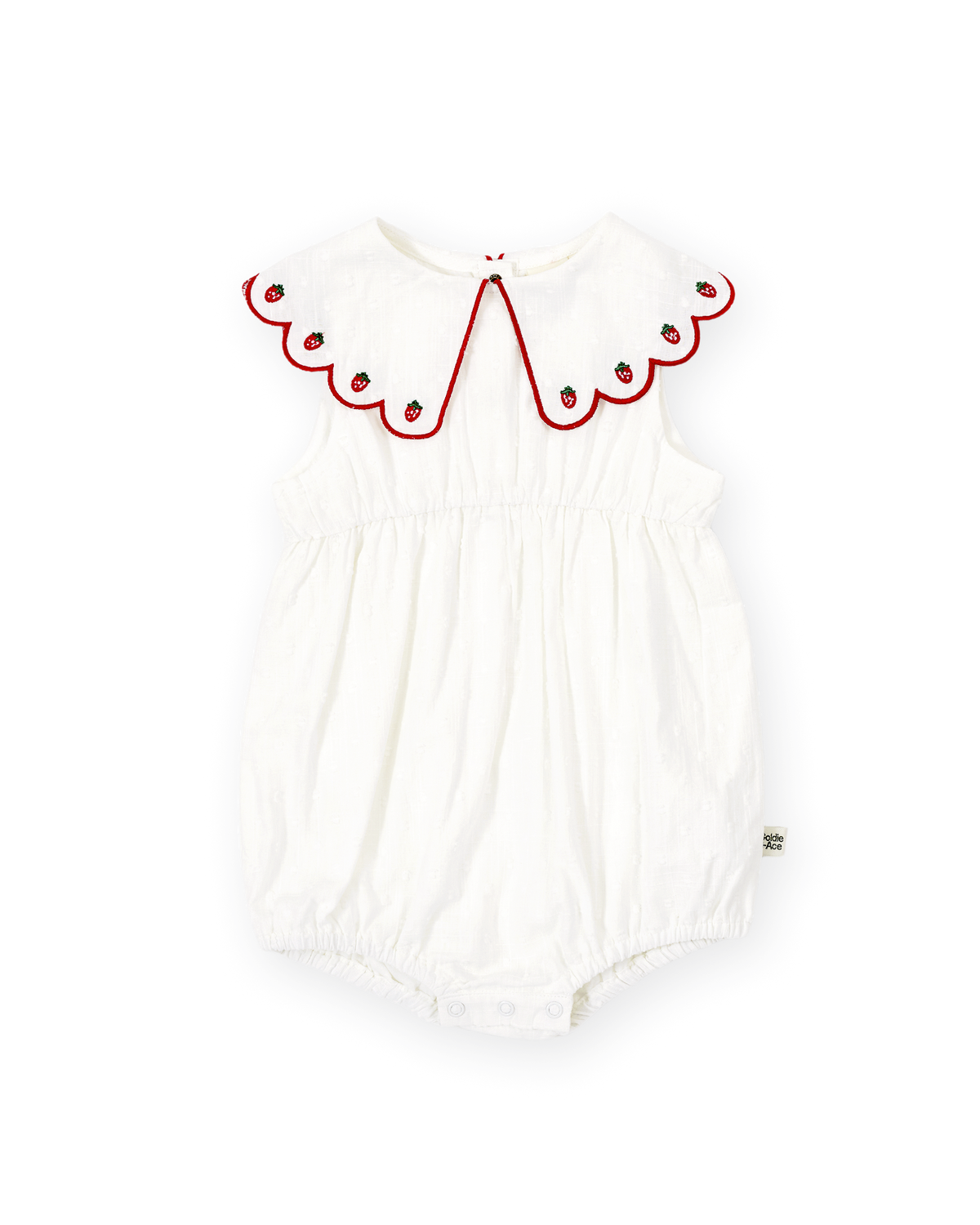 Goldie and Ace Scallop Collar Romper (strawberry)
