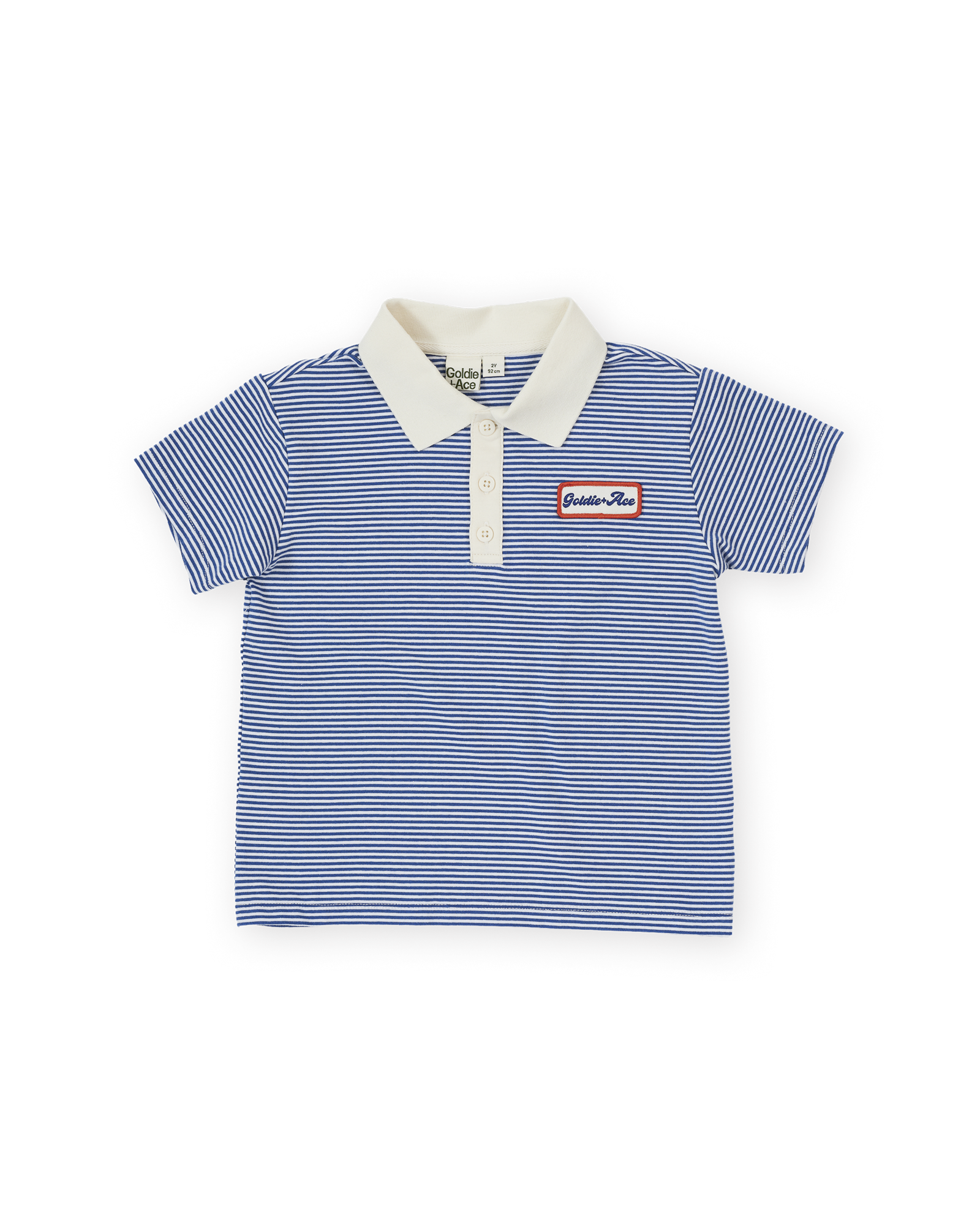 Goldie and Ace Logo Polo Top (navy stripe)