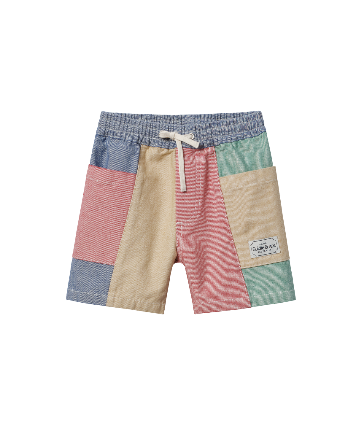 Goldie and Ace Noah Pocket Shorts (patchwork stripe)
