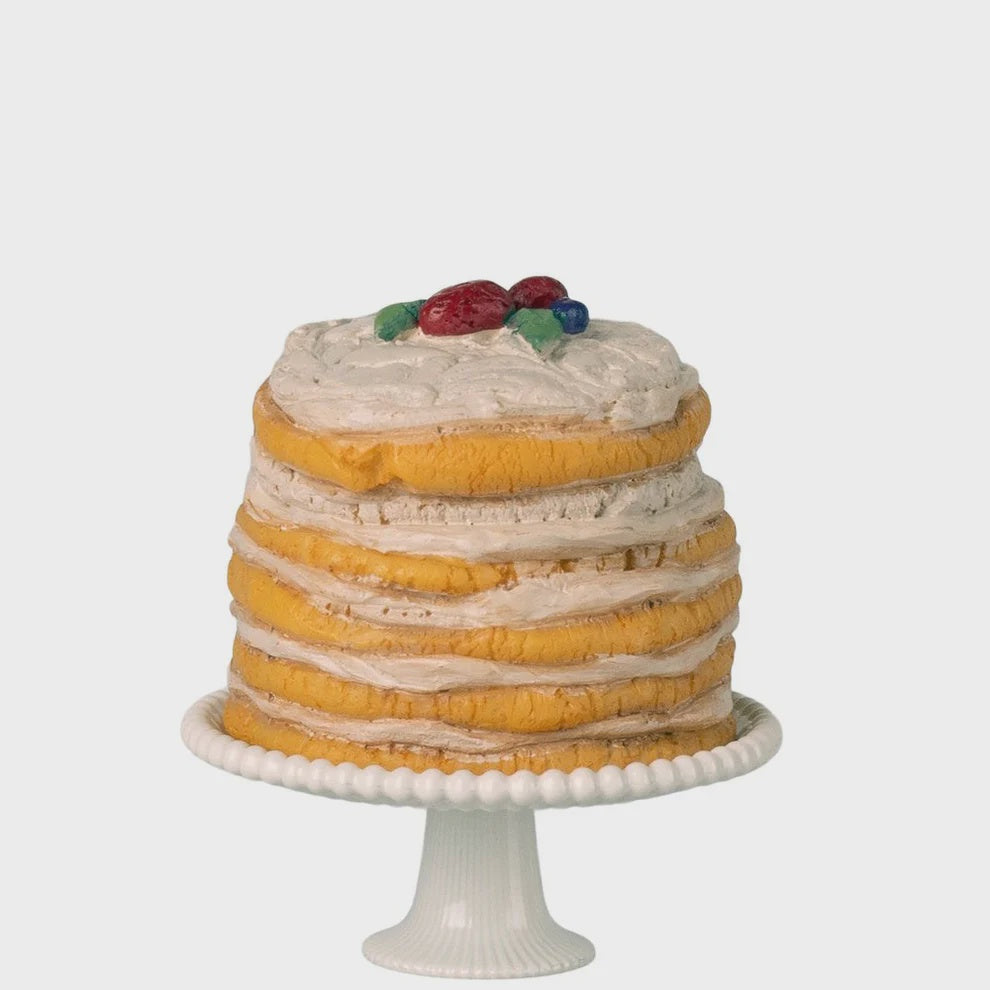 Maileg Party Cake and Cake Stand Mouse - off white