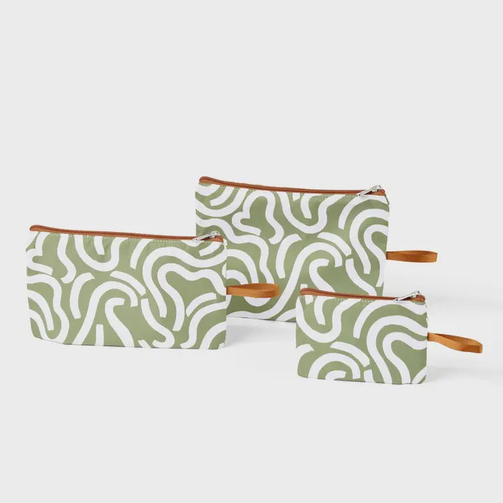 Oioi Packing Pouch Trio (green squiggle)