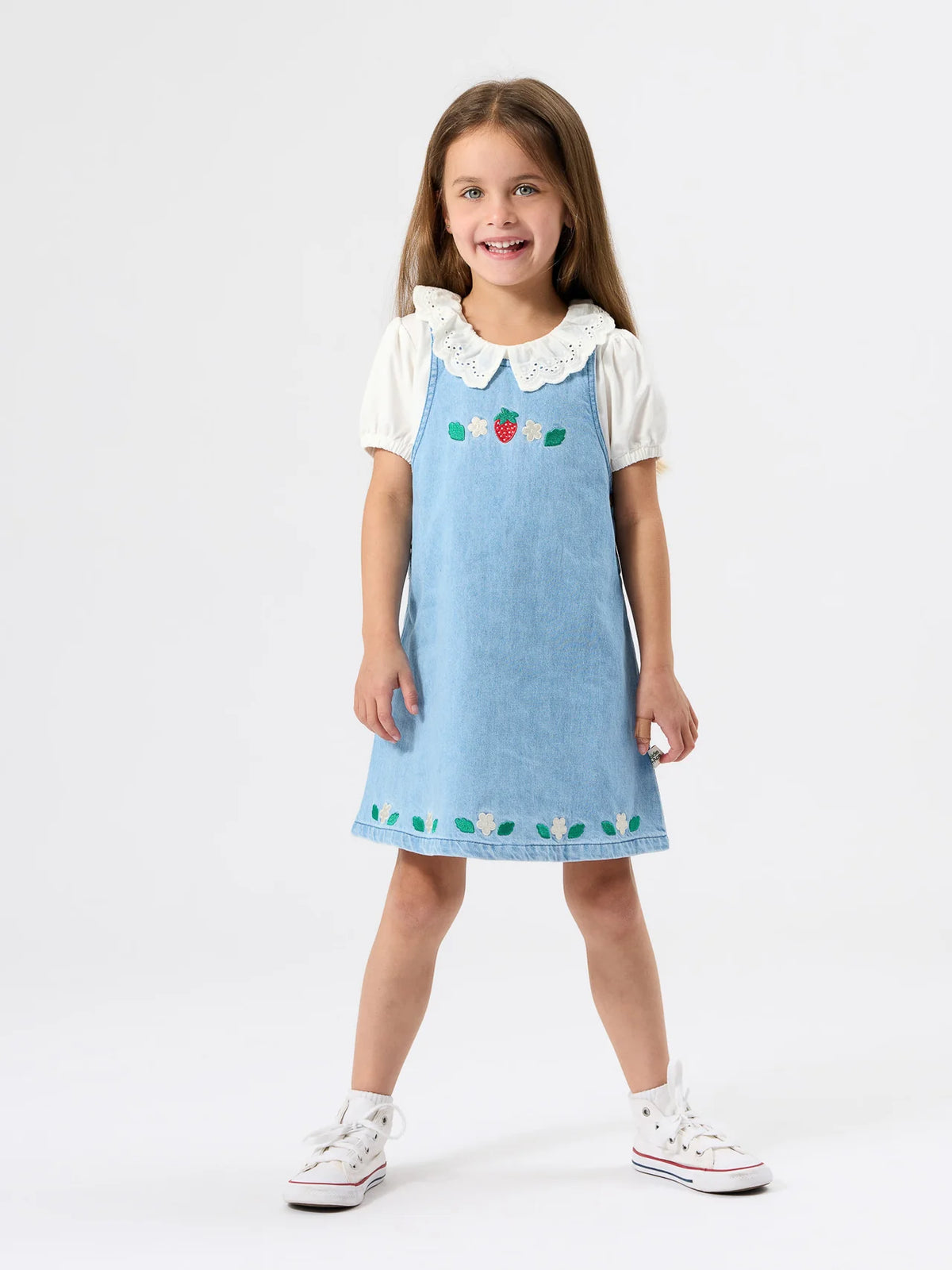 Goldie and Ace Pinafore Dress (wild strawberry)