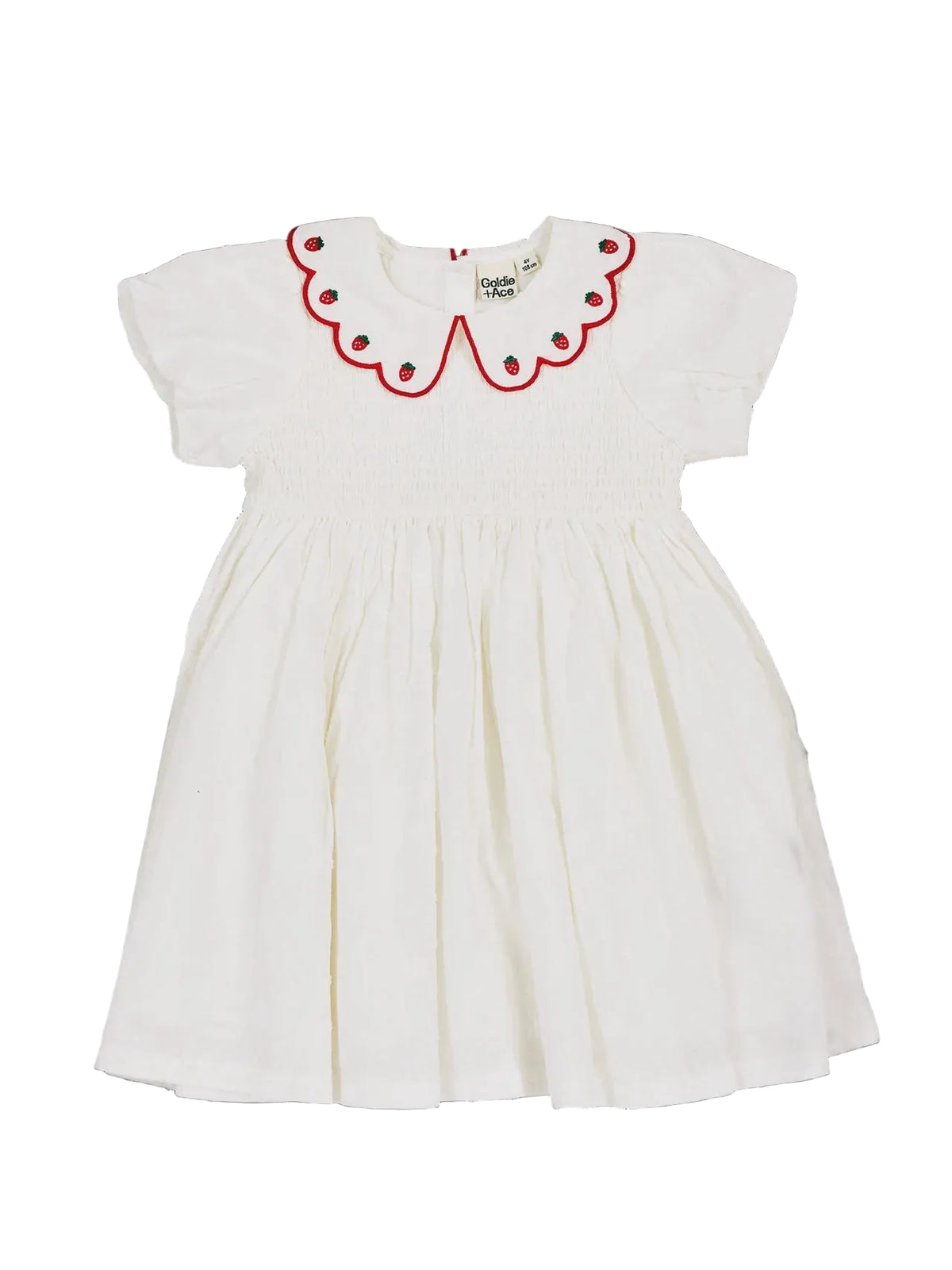 Goldie and Ace Sweet Strawberry Flo Smocked Dress (white)