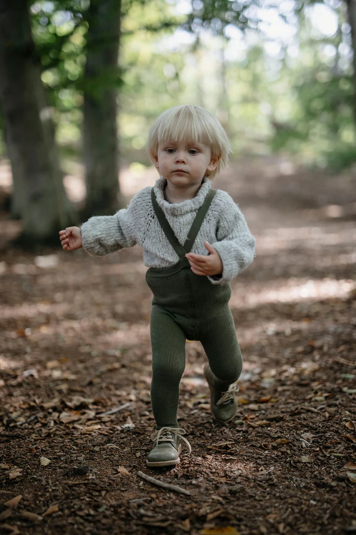 Silly Silas Footed Cotton Tights (olive)