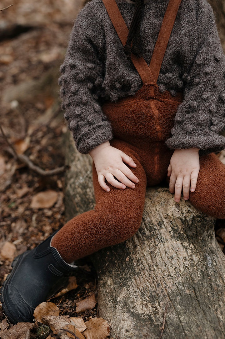 Silly Silas Teddy Warmy Footed Cotton Tights (cinnamon)