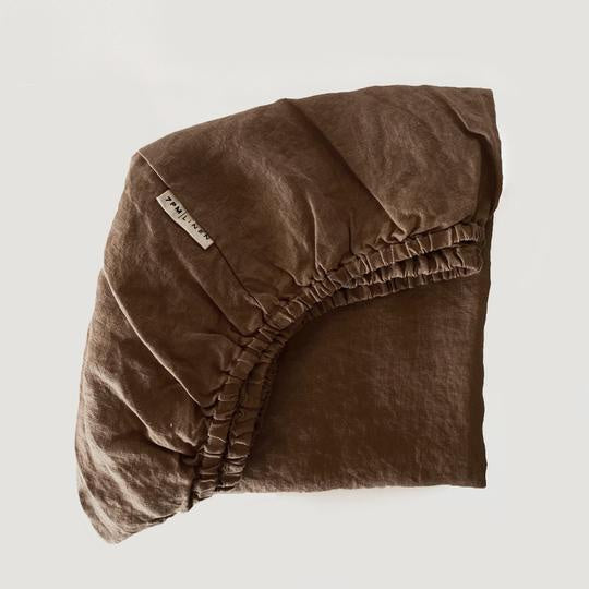 7 Pm Linen Cot Sheet (mud)