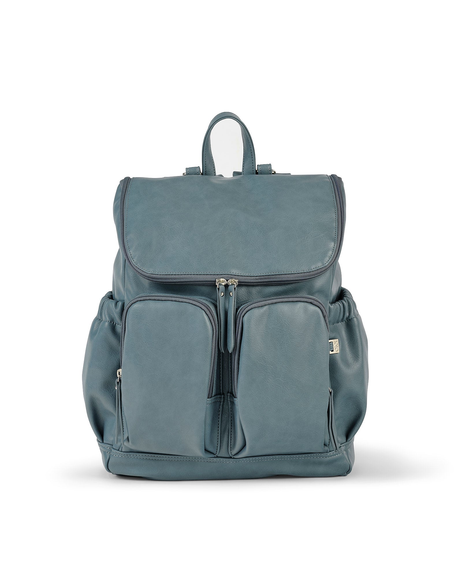 Oioi Signature Nappy Backpack Vegan Leather(stone blue)