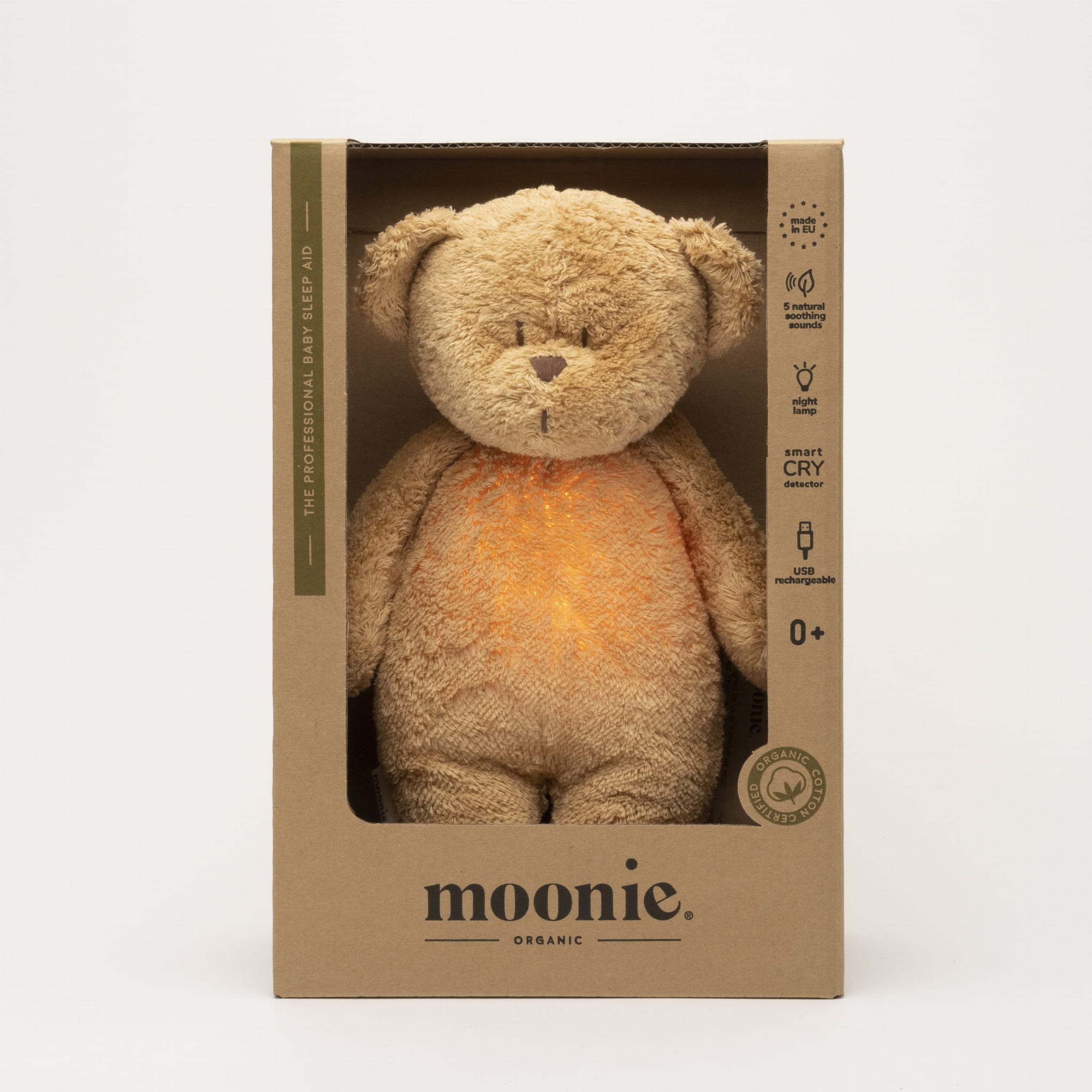 Moonie Organic Humming Bear with Lamp 2.0 (honey)