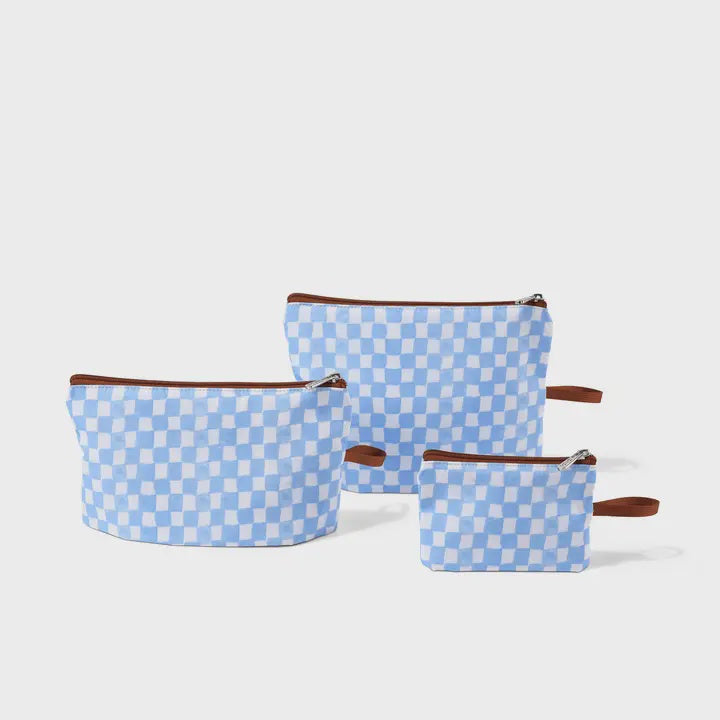 Oioi Packing Pouch Trio (blue check)
