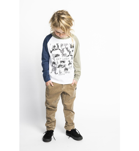 Munster Garden L/S Tee (white/olivine/dk denim)