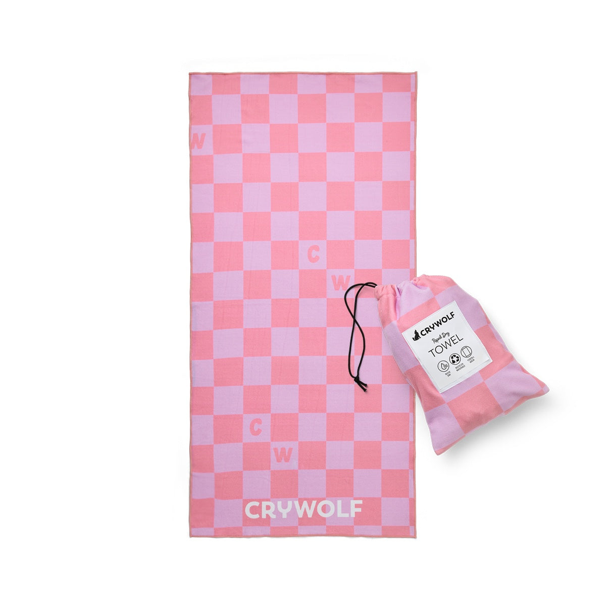 Crywolf Rapid Dry Towel (flamingo check)