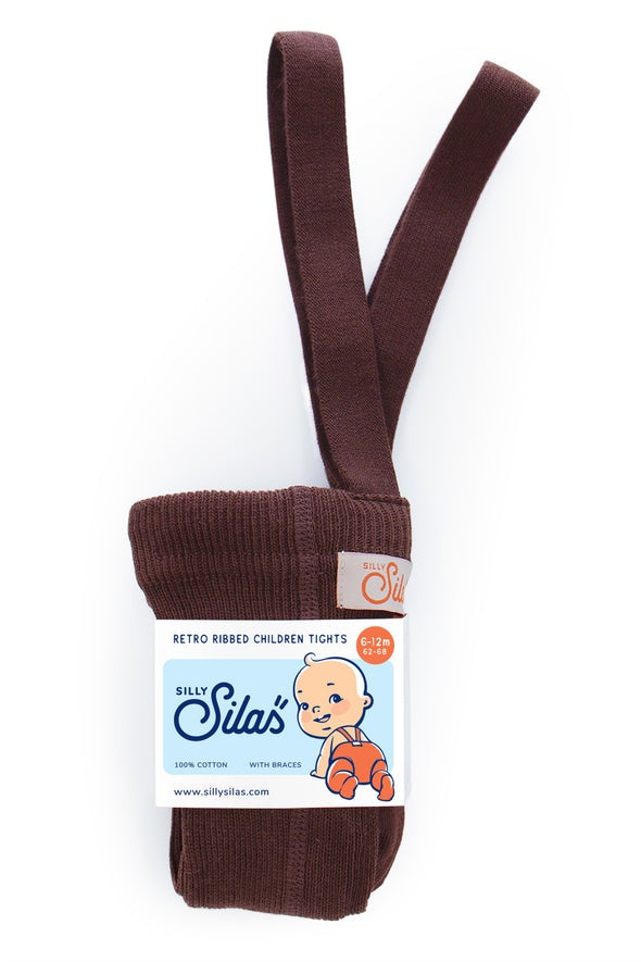 Silly Silas Footed Cotton Tights (chocolate brown)