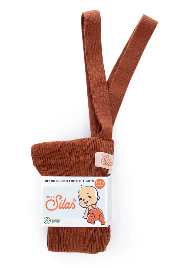 Silly Silas Footed Cotton Tights (cinnamon)