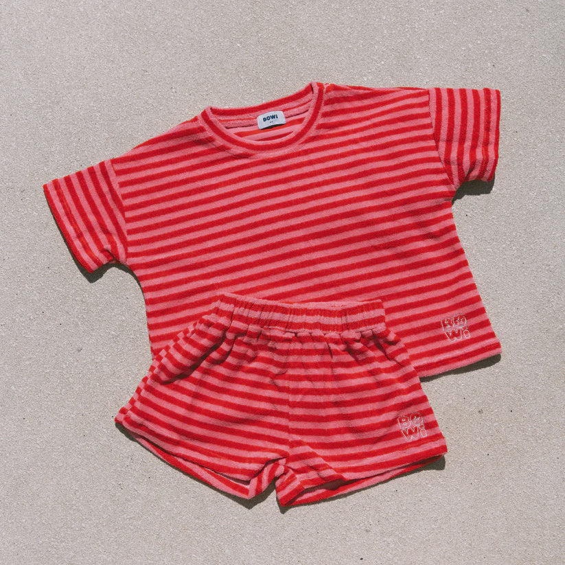 Bowi Stripe Ziggy Terry Set (cherry)