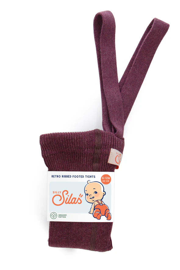 Silly Silas Footed Cotton Tights (fig blend)
