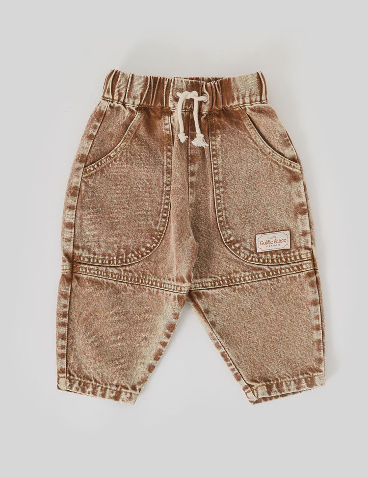 Goldie and Ace Drew Denim Pocket Pant (brown)