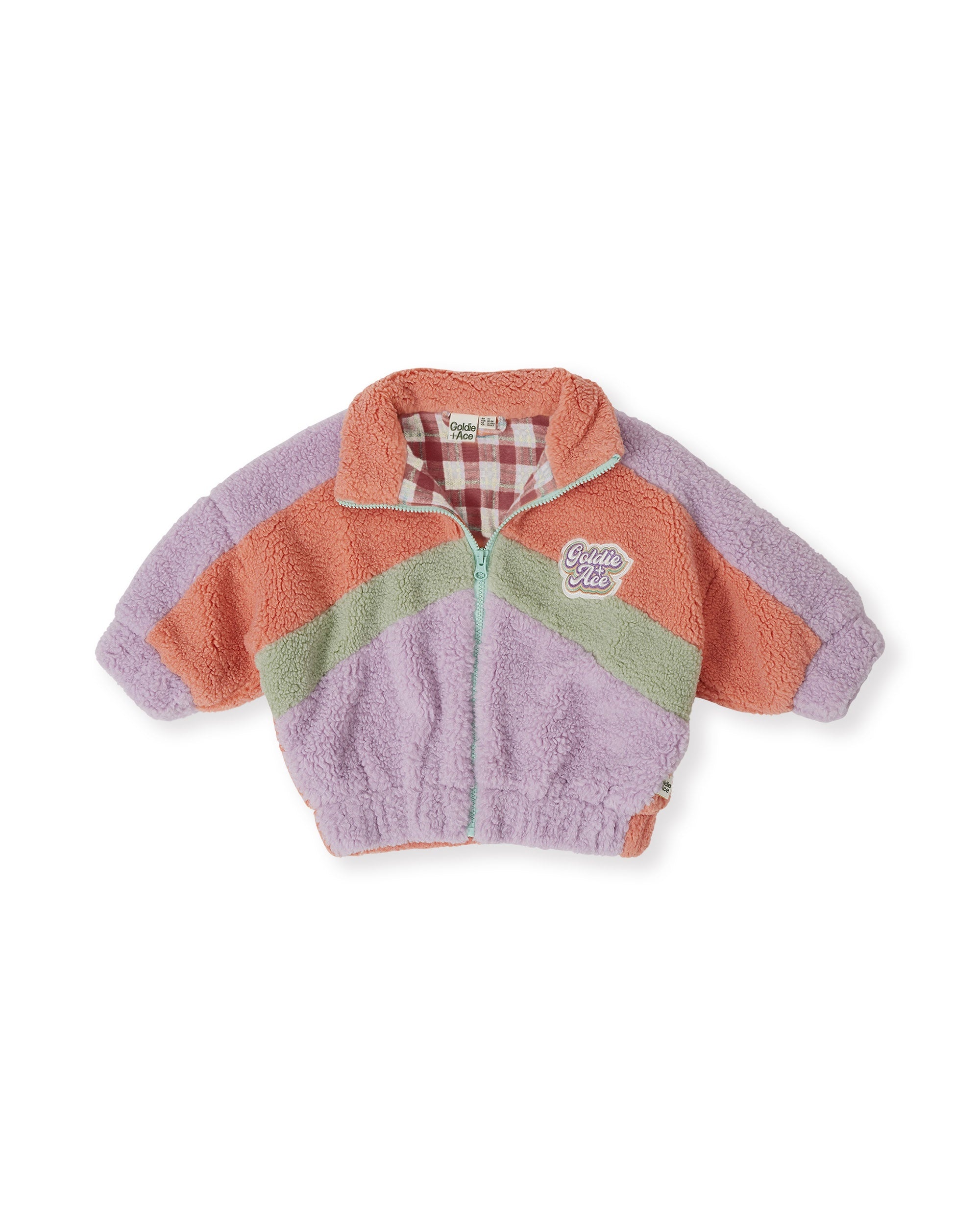 Goldie and Ace Frankie Sherpa Jacket (lilac/ peach/ mint)