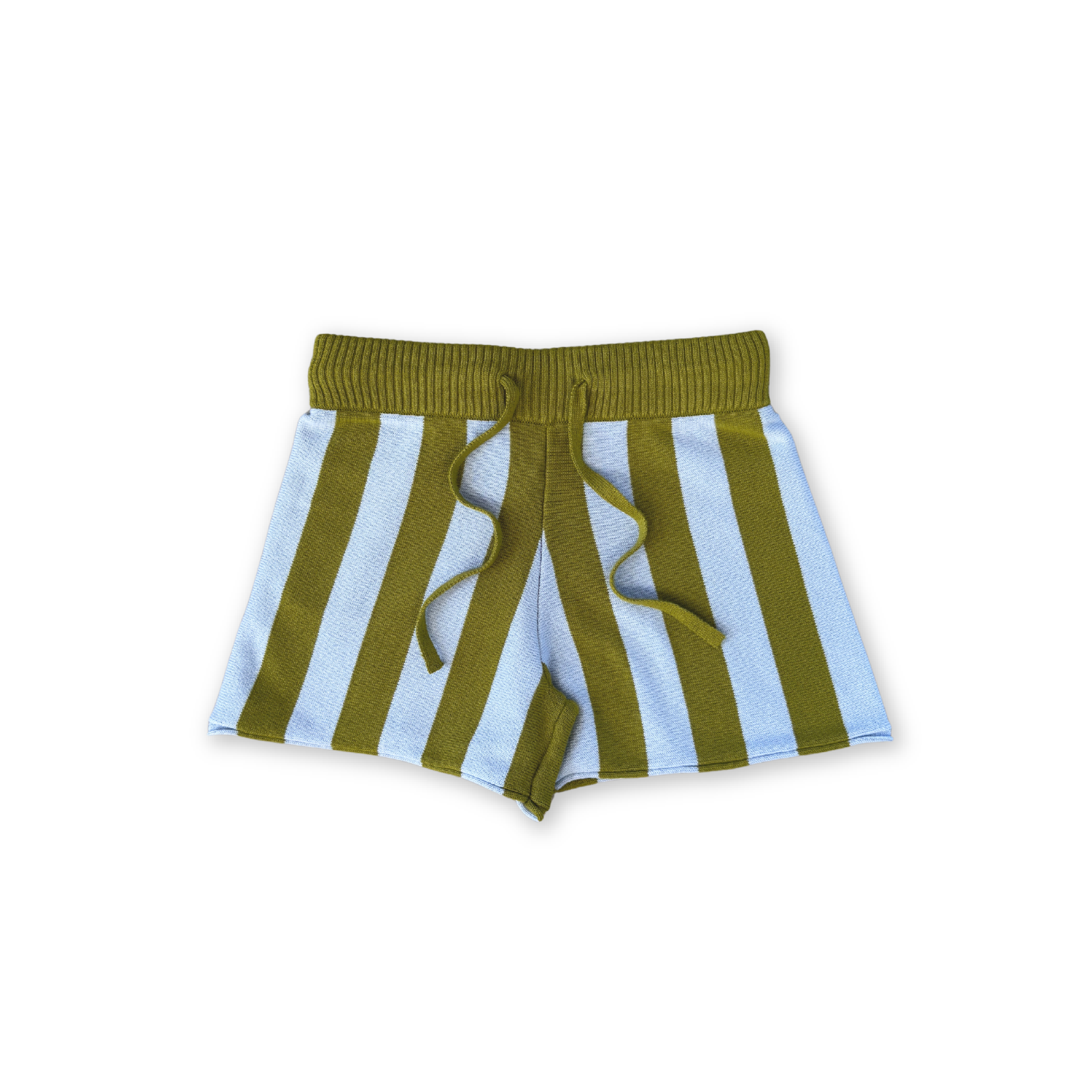 Grown Vertical Stripe Knit Shorts (ocean & leaf)
