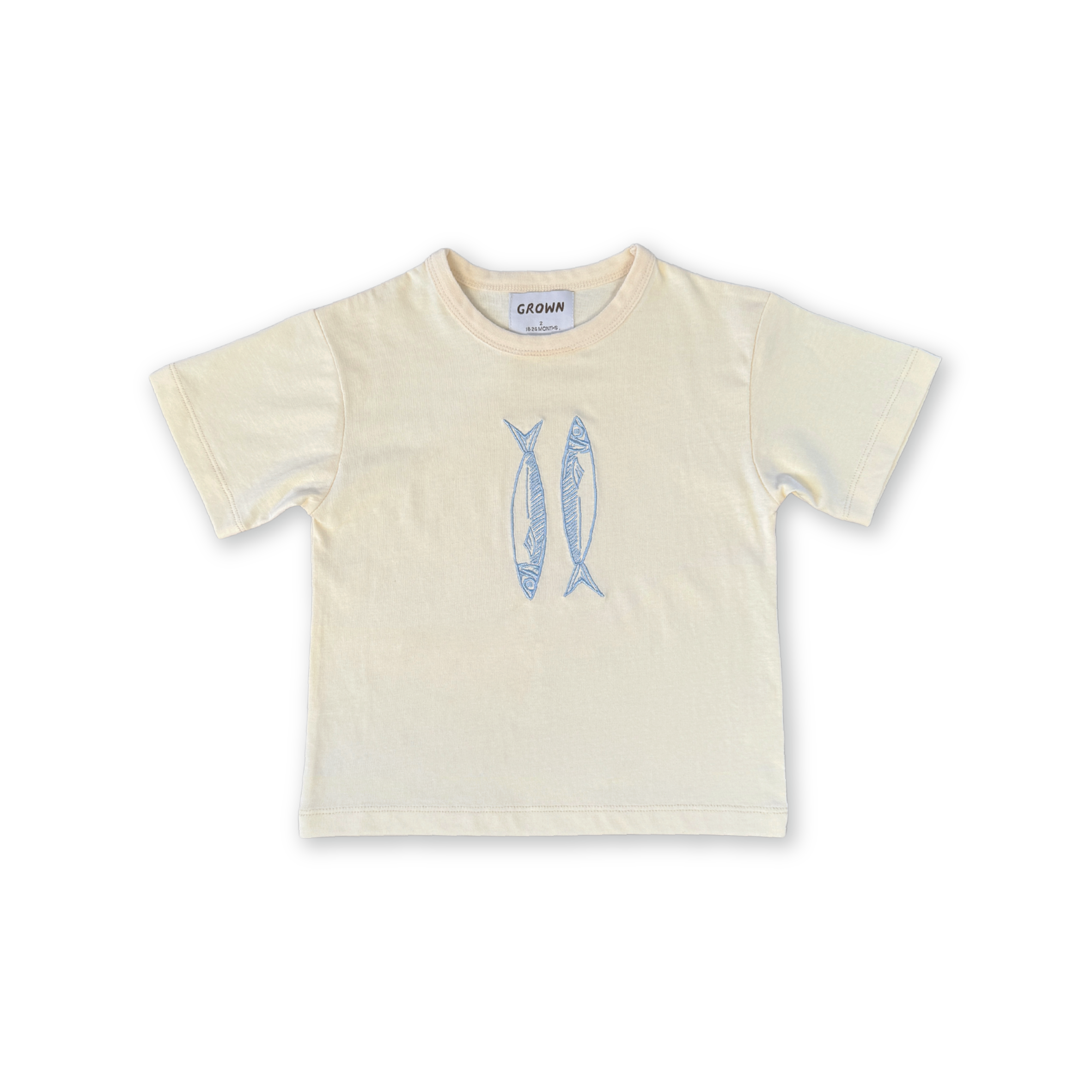 Grown Sardine Embroidered Tee (milk)