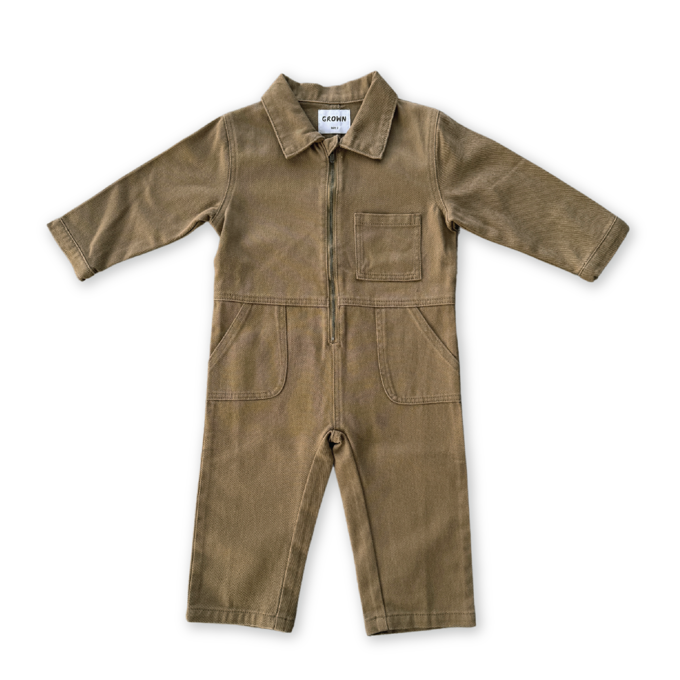 Grown Organic Zip Boilersuit (coffee)