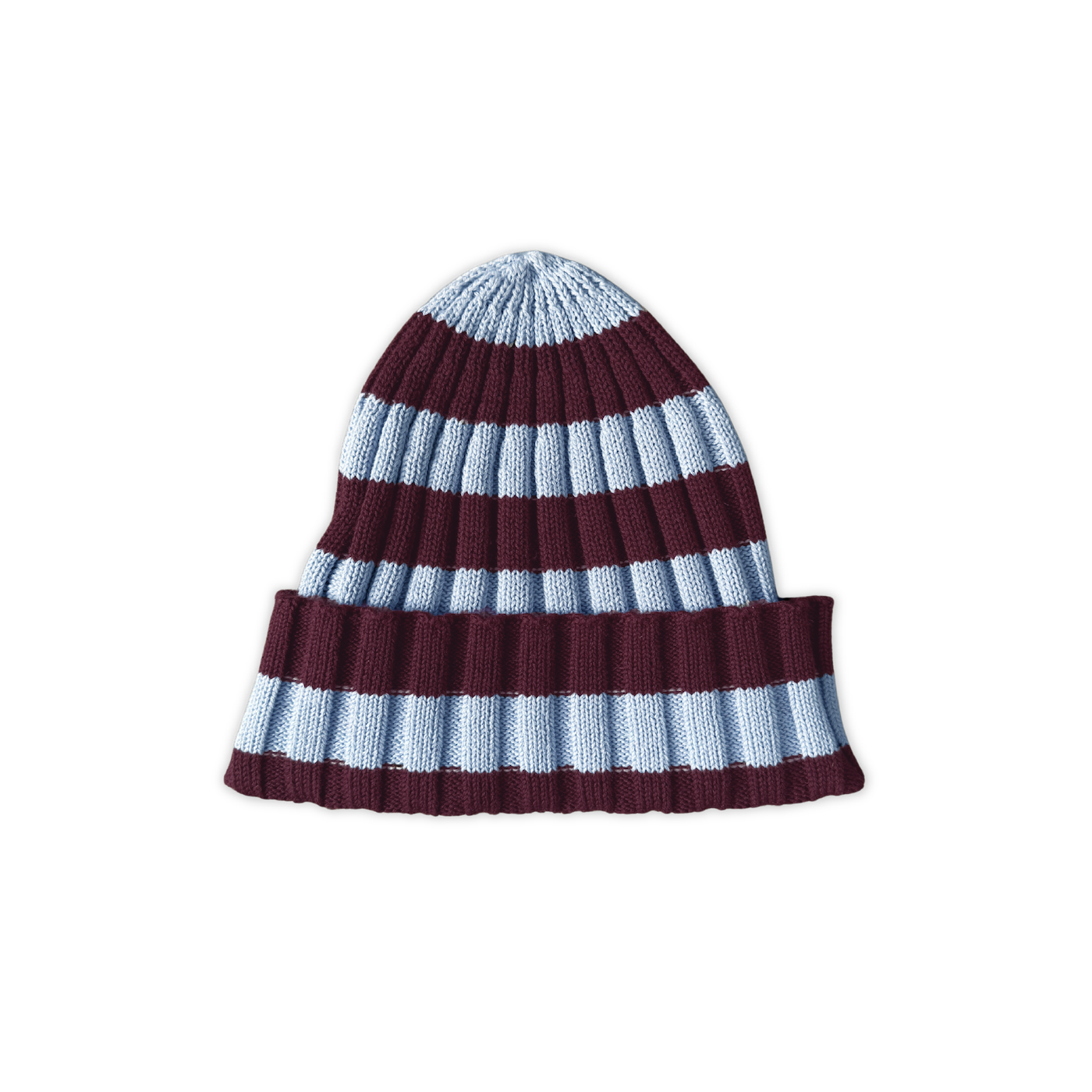 Grown Organic Striped Pixie Knit Beanie (plum & haze)
