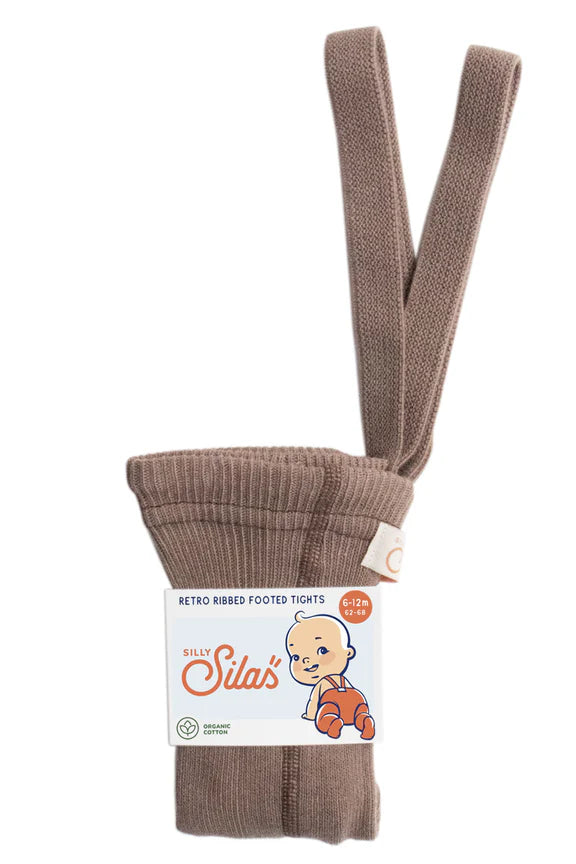 Silly Silas Footed Cotton Tights (granola)