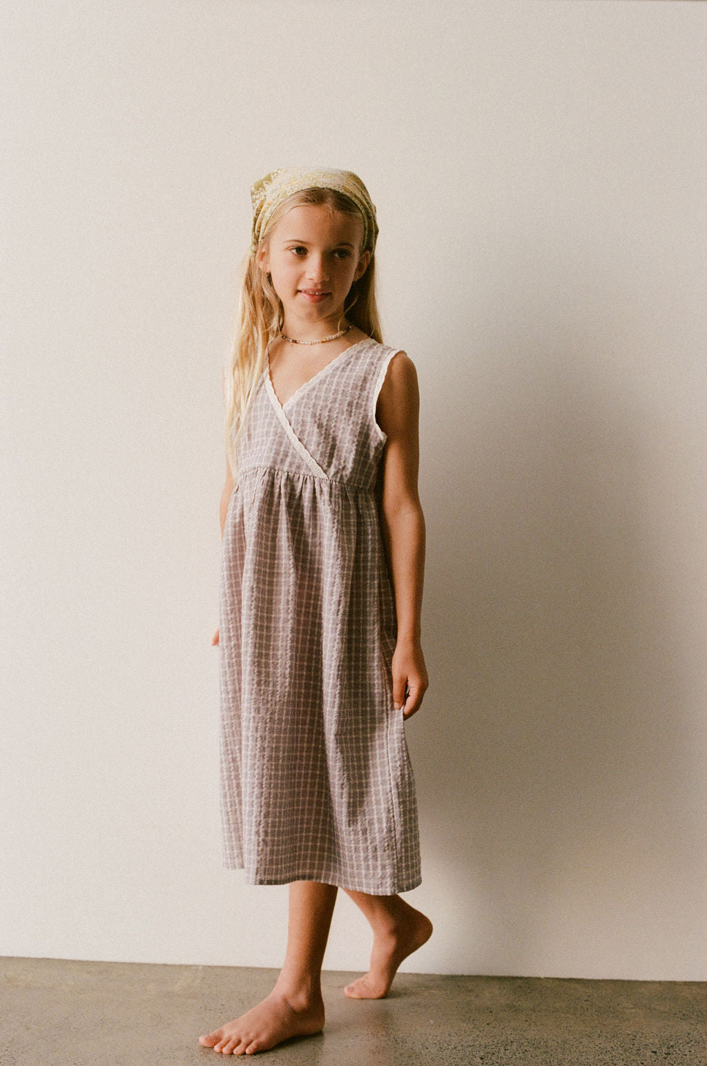 Illoura Eden Dress (mauve plaid)