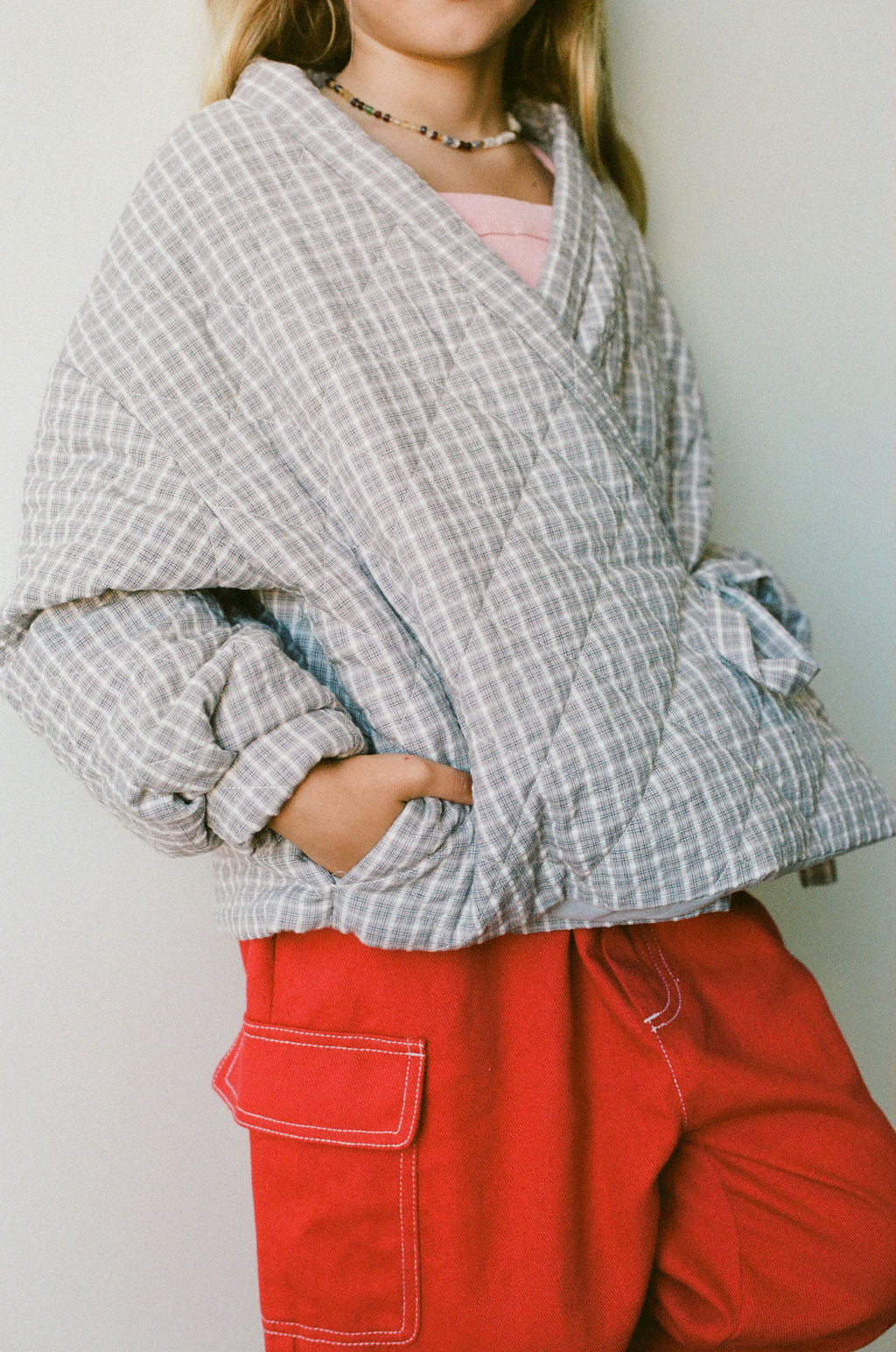 Illoura Quilted Jacket (mauve plaid)