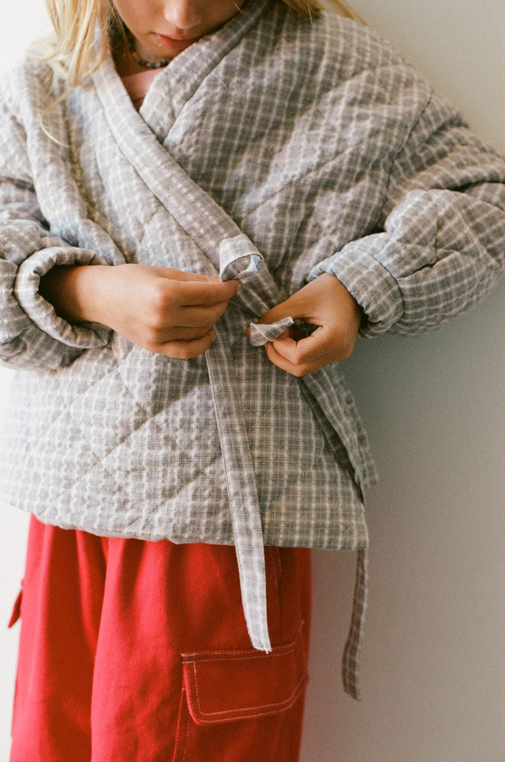 Illoura Quilted Jacket (mauve plaid)