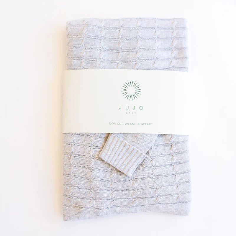 Jujo Baby All Over Luxury Cable Shwrap (pale blue)