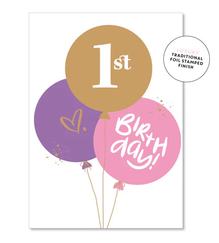 Just Smitten Greeting Card 1st Birthday Girl