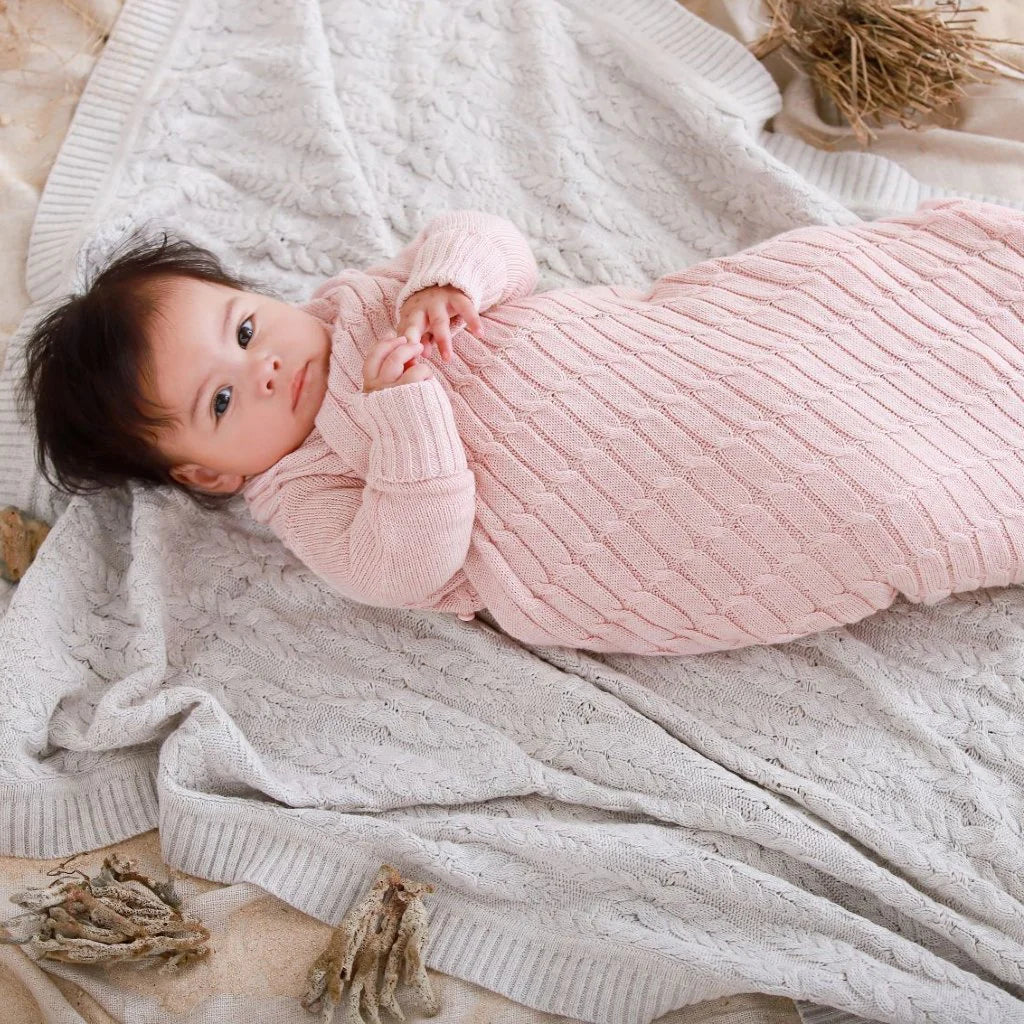 Jujo Baby All Over Luxury Cable Shwrap (pink melange)