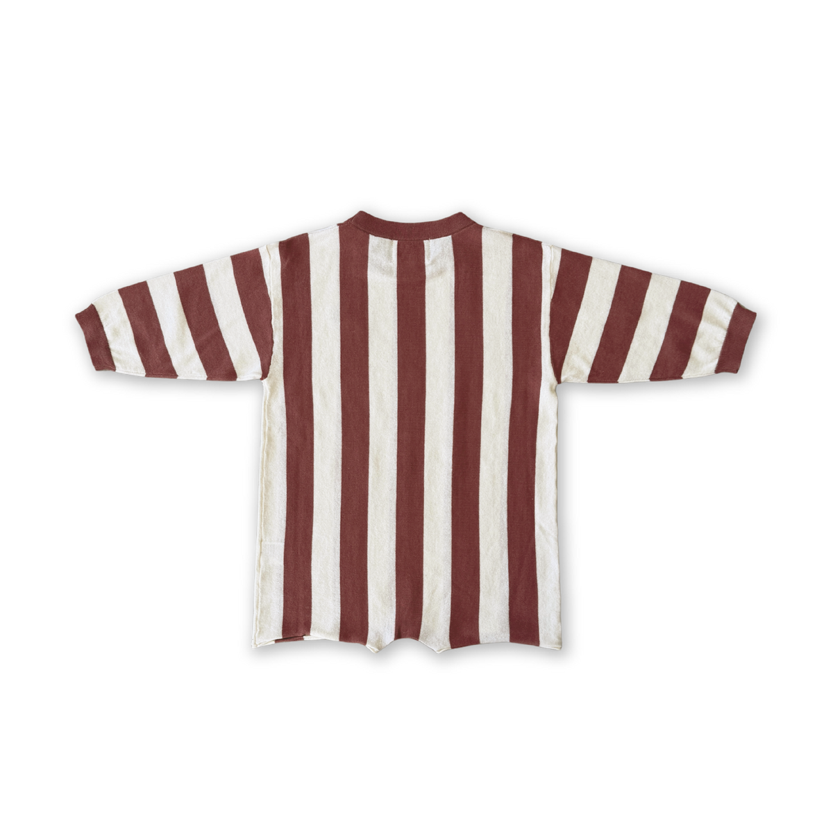 Grown Organic Knitted Stripe Romper - Maroon