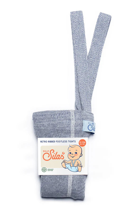 Silly Silas Footless Cotton Tights (marshmellow sky)