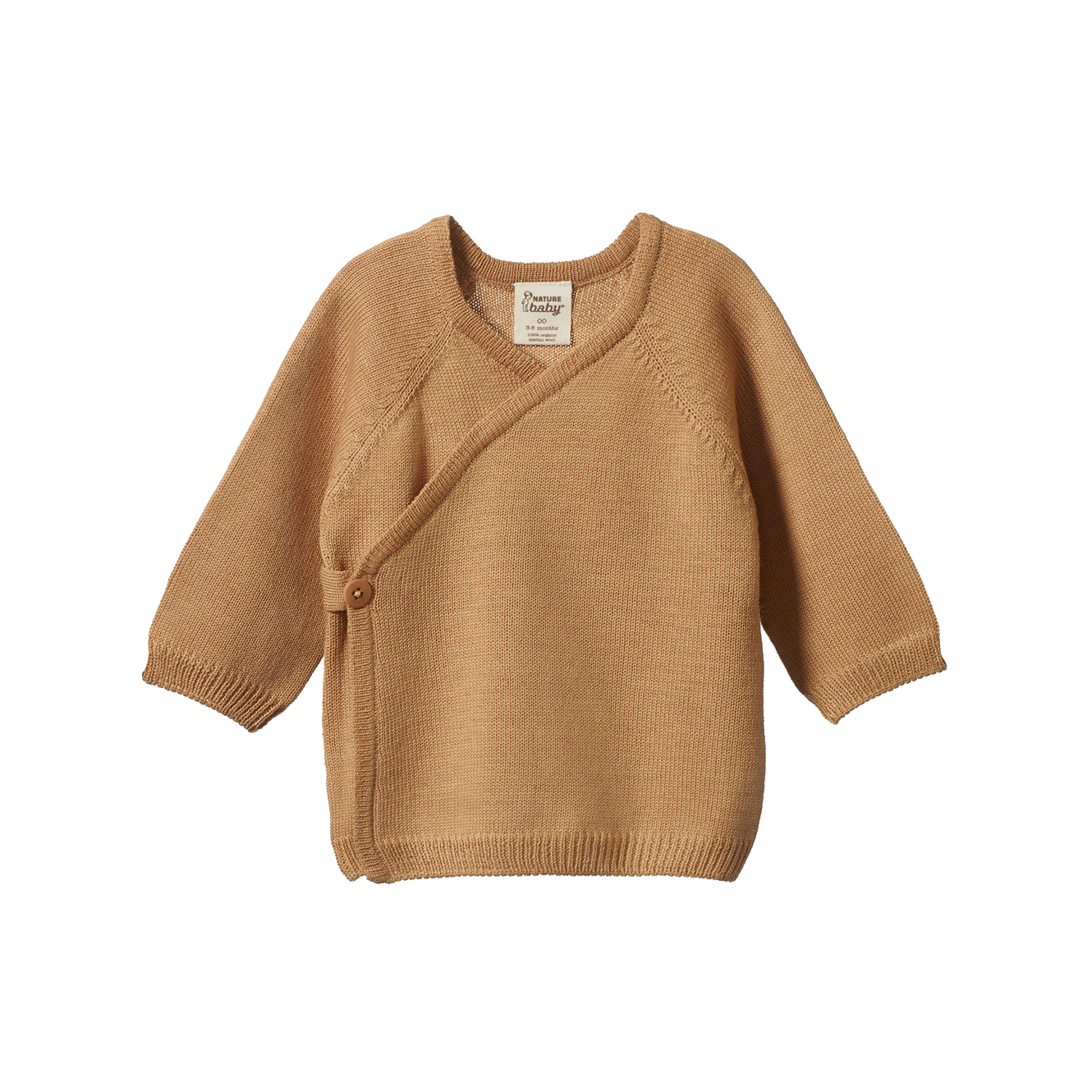 Nature Baby Merino Knit Kimono Jacket (caramel)