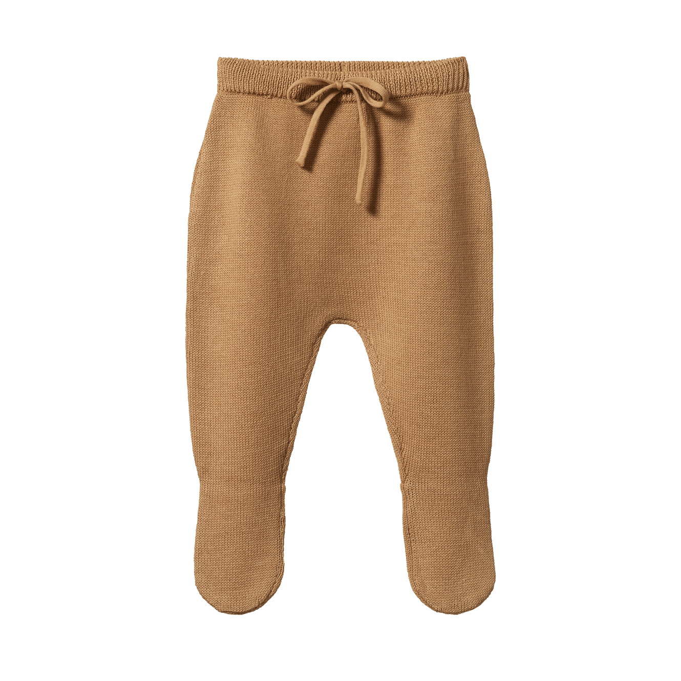 Nature Baby Merino Knit Footed Romper (caramel)