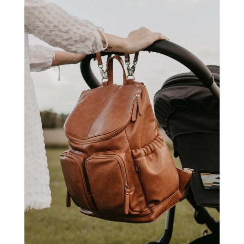 Oioi Signature Nappy Bag Backpack Vegan Leather (tan)