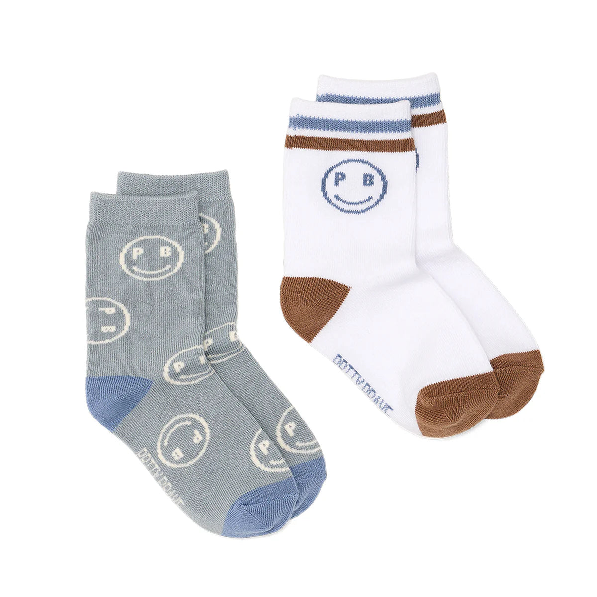 Crywolf Smiley Socks 2Pk (sage/white)