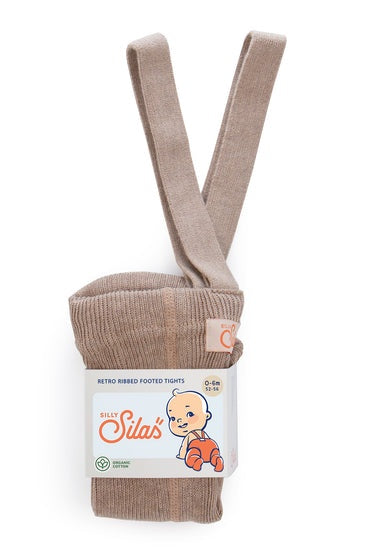 Silly Silas Footed Cotton Tights (peanut blend)