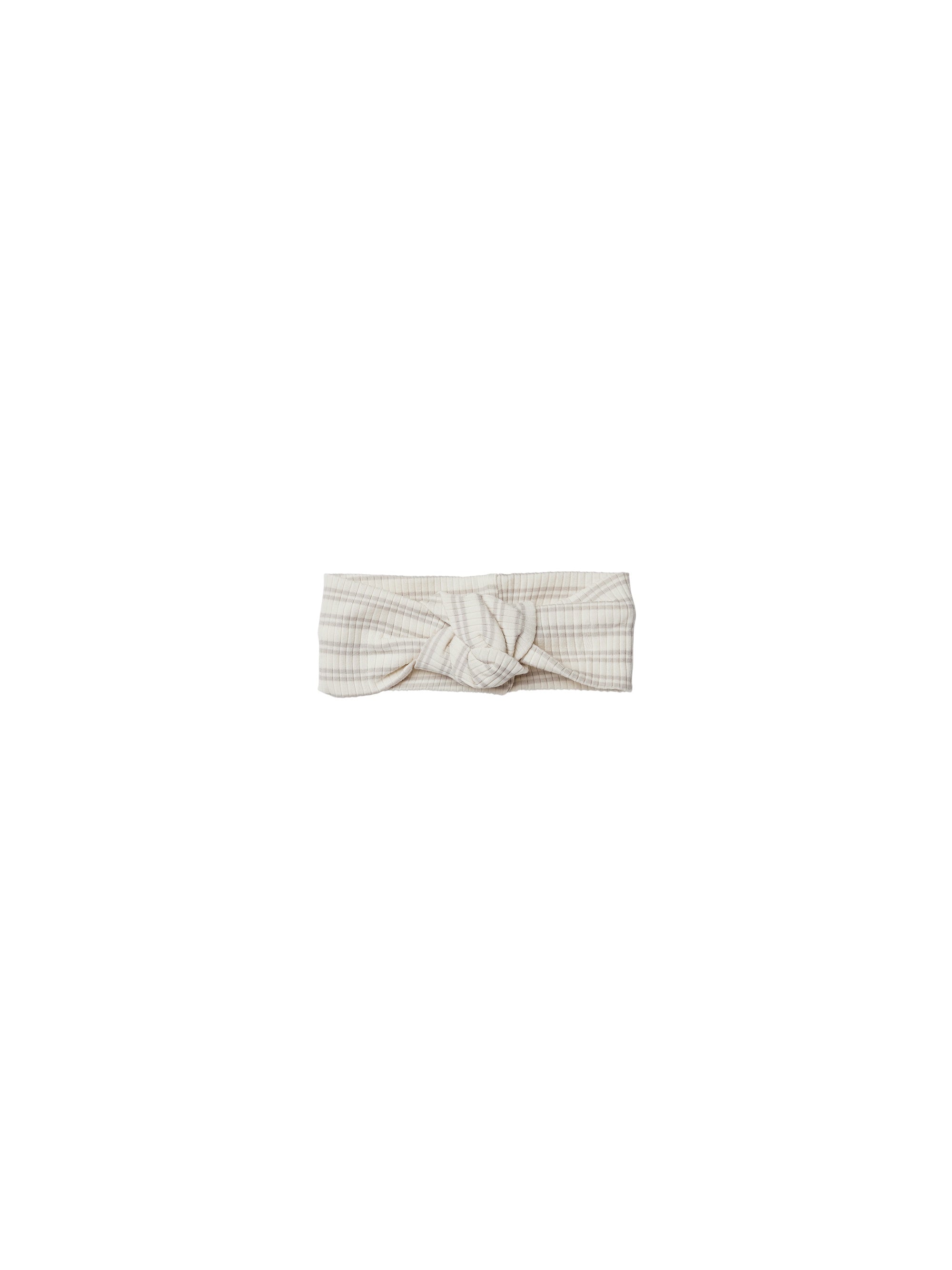 Quincy Mae Ribbed Knotted Headband (silver stripe)