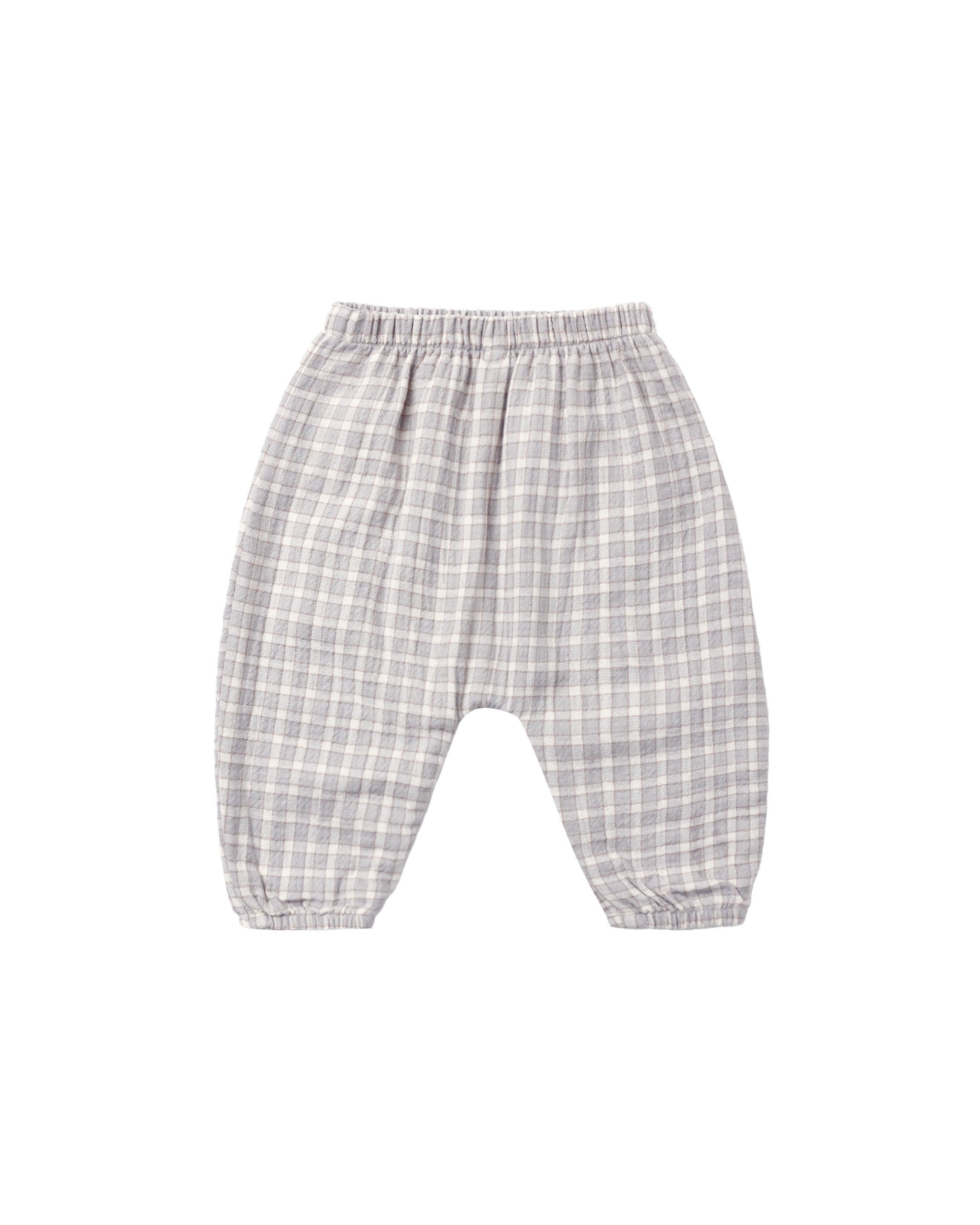 Quincy Mae Woven Pant (blue gingham)