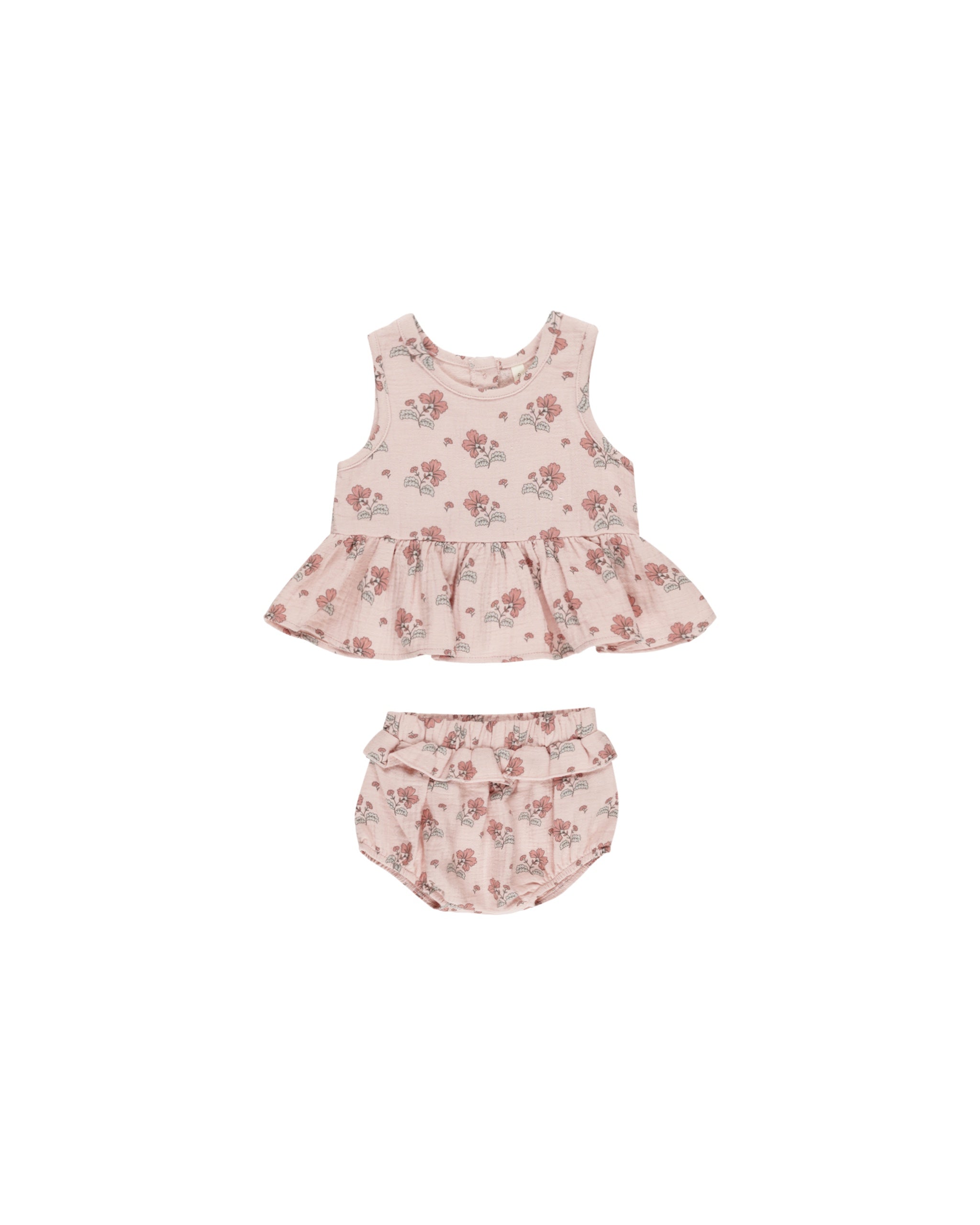 Quincy Mae Sleeveless Peplum Set (vintage floral)