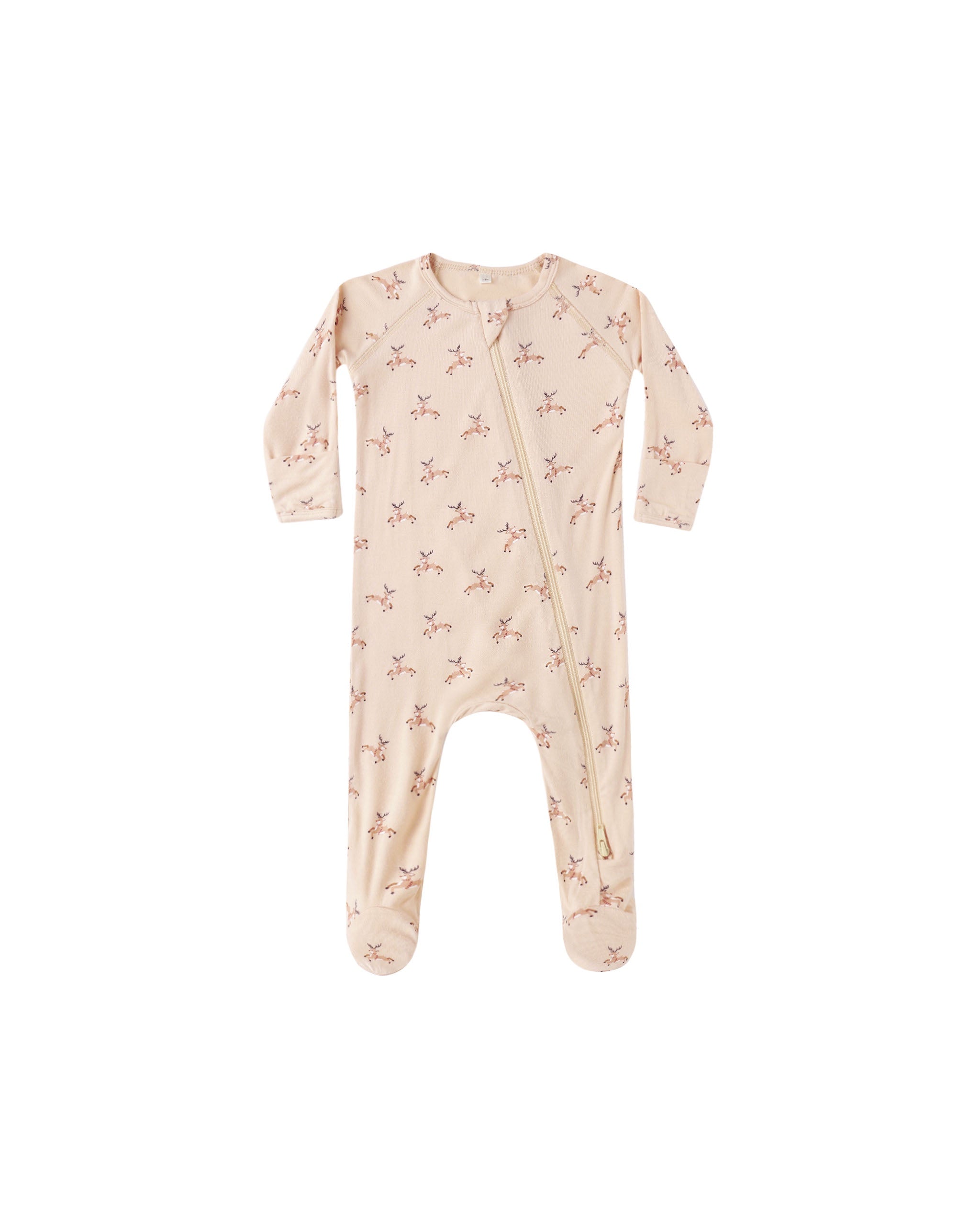Quincy Mae Bamboo Zip Footie (reindeer)