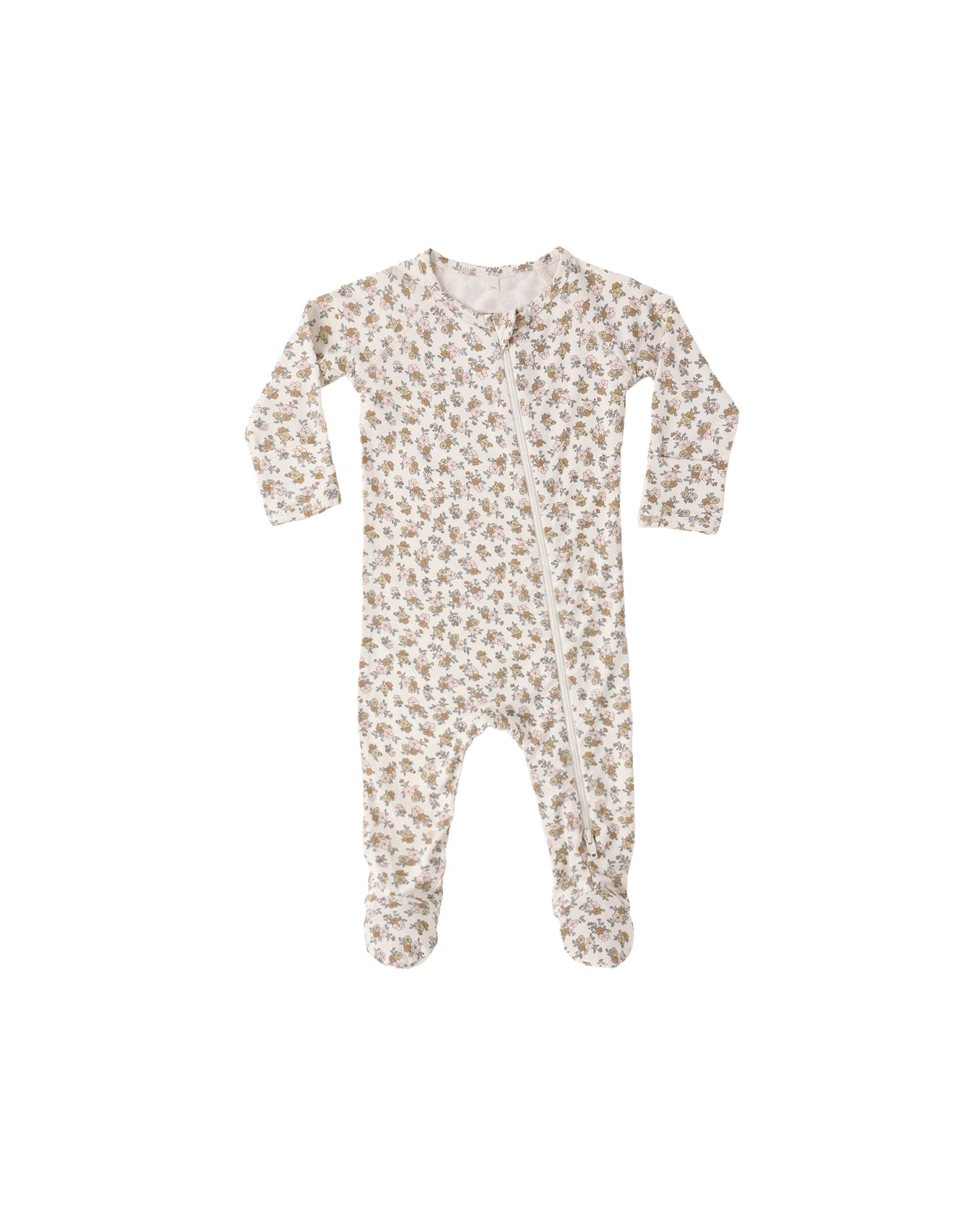 Quincy Mae Bamboo Zip Footie (wildflower)