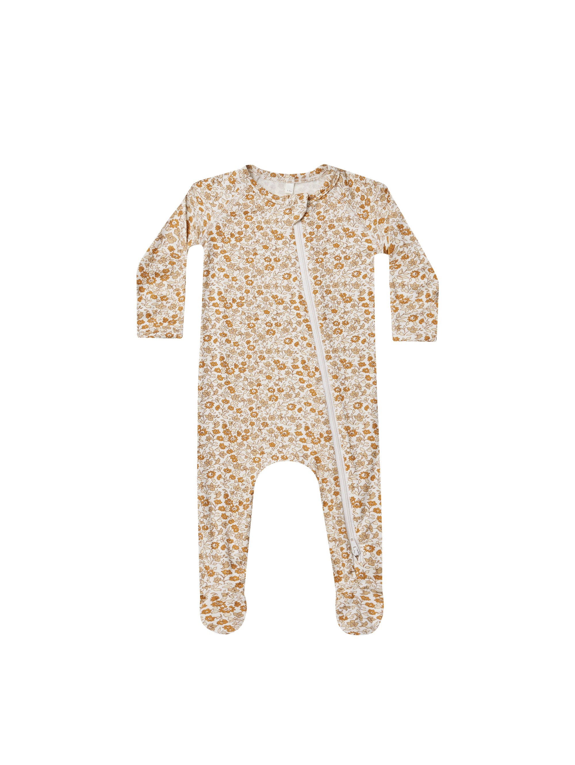 Quincy Mae Bamboo Zip Footie (marigold)