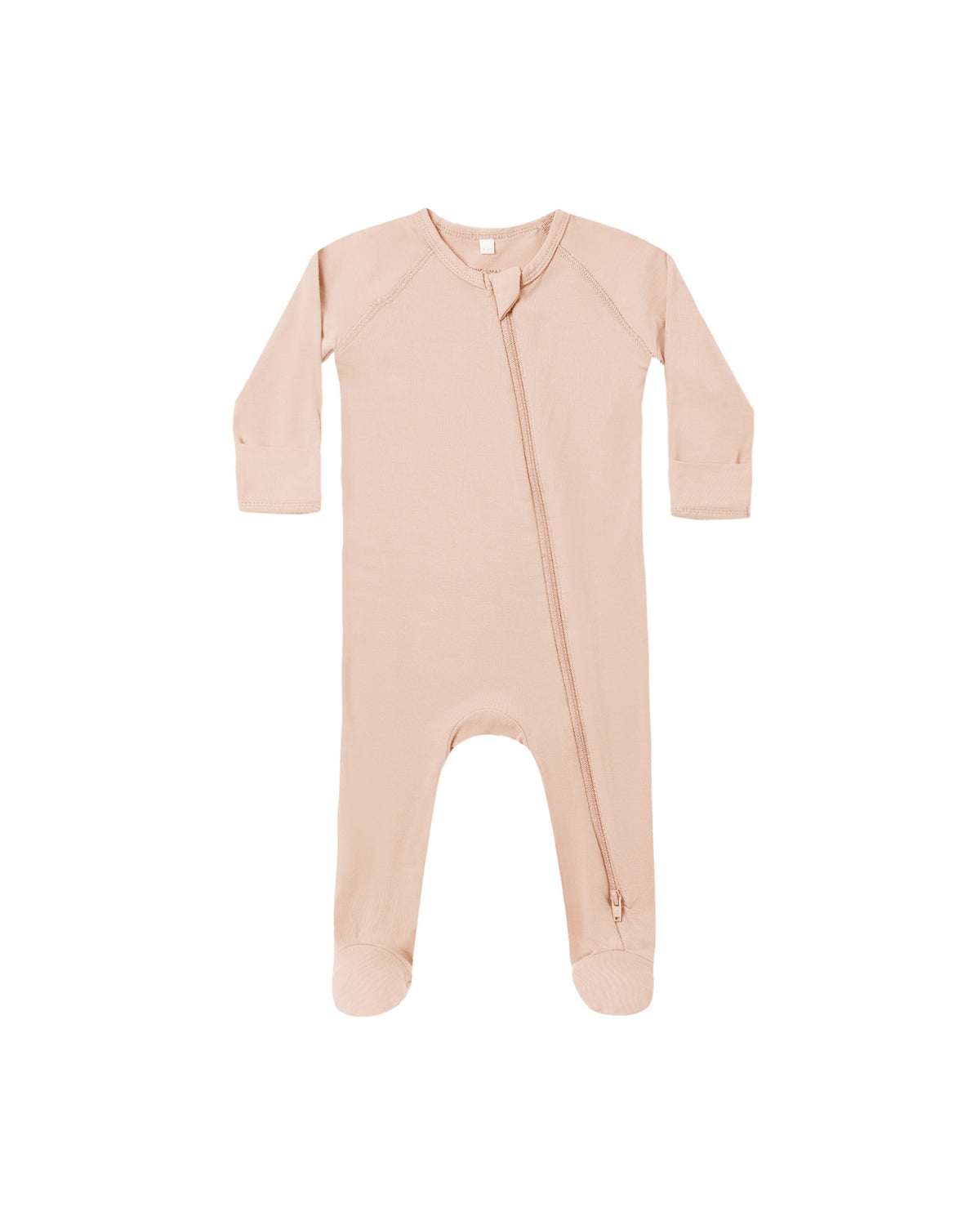 Quincy Mae Bamboo Zip Footie (dusty rose)