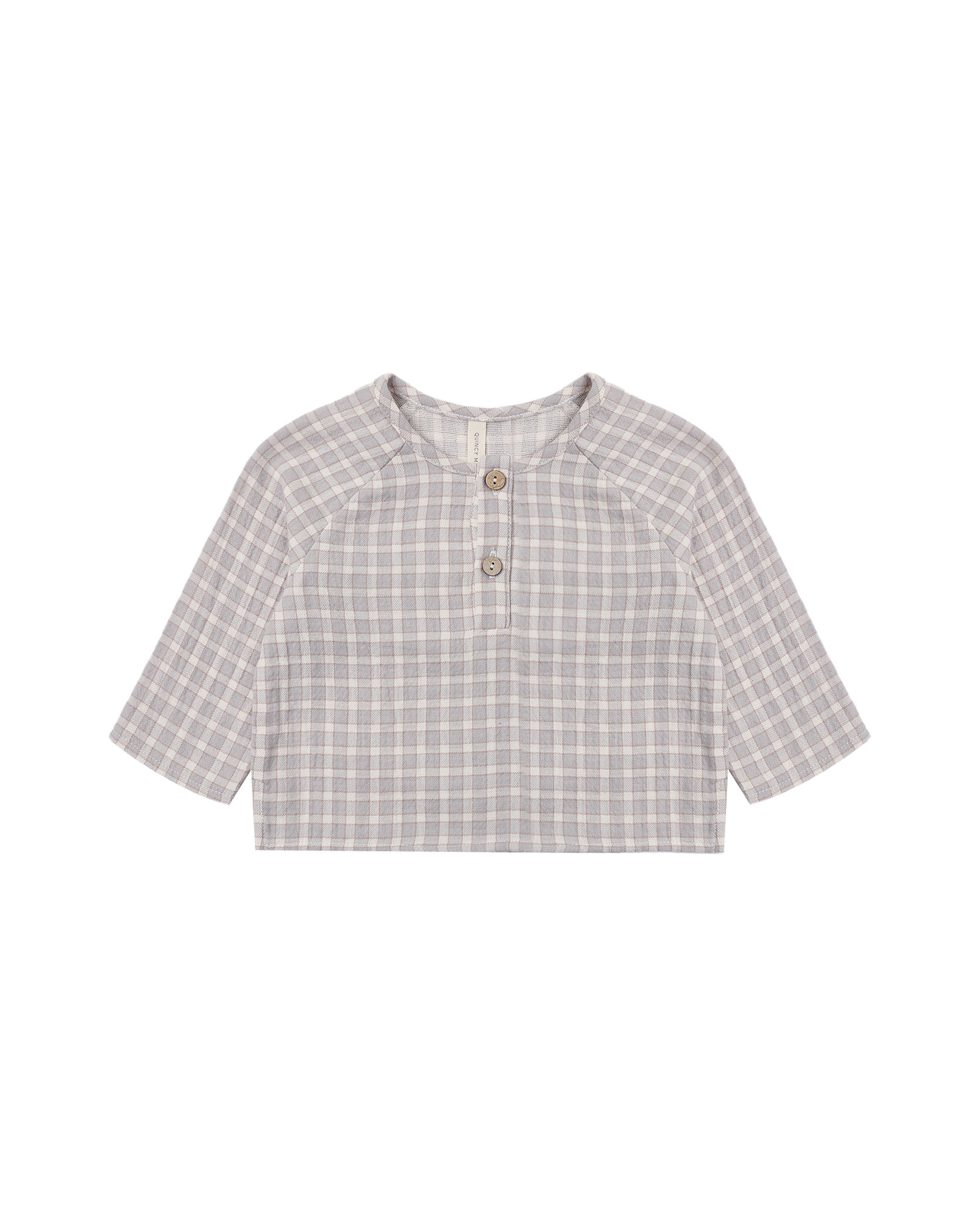 Quincy Mae Zion Shirt (blue gingham)